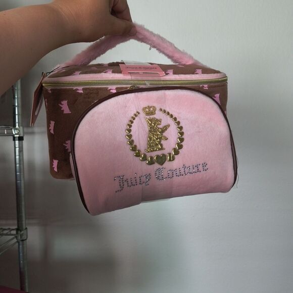 Juicy Couture Pink and Brown Vanity Cosmetic Case - Picture 1 of 5